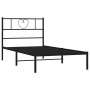 Estructura de cama con cabecero metal negro 90x190 cm