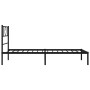 Estructura de cama con cabecero metal negro 90x190 cm