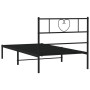 Estructura de cama con cabecero metal negro 90x190 cm