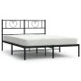Estructura de cama con cabecero metal negro 120x190 cm de , Camas y somieres - Ref: Foro24-355460, Precio: 103,30 €, Descuent...
