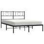 Estructura de cama con cabecero metal negro 120x190 cm de , Camas y somieres - Ref: Foro24-355460, Precio: 103,30 €, Descuent...