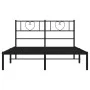 Estructura de cama con cabecero metal negro 120x190 cm de , Camas y somieres - Ref: Foro24-355460, Precio: 103,30 €, Descuent...