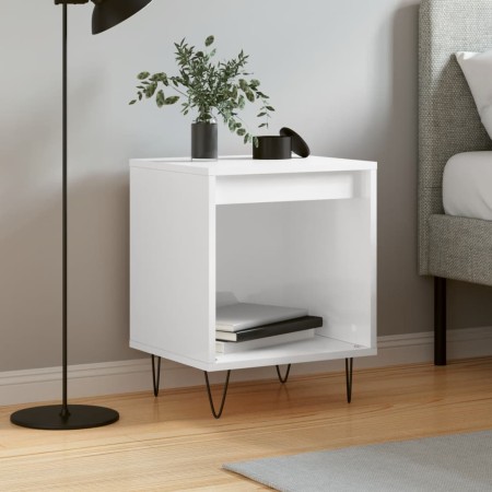 Glossy white engineered wood bedside table 40x35x50 cm by , Nightstands - Ref: Foro24-830720, Price: 37,67 €, Discount: %