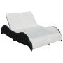 Double sun lounger with black synthetic rattan cushion by vidaXL, Loungers - Ref: Foro24-41977, Price: 335,06 €, Discount: %