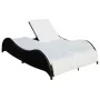 Double sun lounger with black synthetic rattan cushion by vidaXL, Loungers - Ref: Foro24-41977, Price: 335,06 €, Discount: %