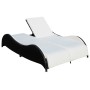 Tumbona doble con cojín de ratán sintético negra de vidaXL, Tumbonas - Ref: Foro24-41977, Precio: 323,72 €