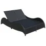 Double sun lounger with black synthetic rattan cushion by vidaXL, Loungers - Ref: Foro24-41977, Price: 335,06 €, Discount: %