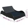 Double sun lounger with black synthetic rattan cushion by vidaXL, Loungers - Ref: Foro24-41977, Price: 335,06 €, Discount: %