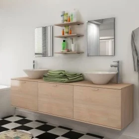 Beige 8-piece bathroom and sink furniture set by vidaXL, Bathroom furniture - Ref: Foro24-272234, Price: 335,01 €, Discount: %