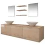 Beige 8-piece bathroom and sink furniture set by vidaXL, Bathroom furniture - Ref: Foro24-272234, Price: 354,66 €, Discount: %