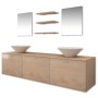 Beigefarbenes 8-teiliges Badezimmer- und Waschbeckenmöbelset von vidaXL, Badezimmermöbel - Ref: Foro24-272234, Preis: 361,92 ...