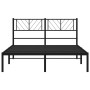 Bed frame with black metal headboard 140x200 cm by , Beds and slatted bases - Ref: Foro24-372180, Price: 95,42 €, Discount: %