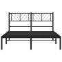 Estructura de cama con cabecero metal negro 160x200 cm de , Camas y somieres - Ref: Foro24-372182, Precio: 105,60 €, Descuent...
