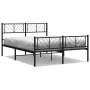 Bed frame with headboard and footboard black metal 120x190 cm by , Beds and slatted bases - Ref: Foro24-372194, Price: 95,57 ...