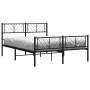 Bed frame with headboard and footboard black metal 120x190 cm by , Beds and slatted bases - Ref: Foro24-372194, Price: 95,57 ...
