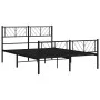 Bed frame with headboard and footboard black metal 120x190 cm by , Beds and slatted bases - Ref: Foro24-372194, Price: 95,57 ...