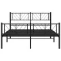 Bed frame with headboard and footboard black metal 120x190 cm by , Beds and slatted bases - Ref: Foro24-372194, Price: 95,57 ...