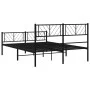 Bed frame with headboard and footboard black metal 120x190 cm by , Beds and slatted bases - Ref: Foro24-372194, Price: 95,57 ...