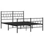 Black metal headboard and footboard bed frame 140x190 cm by , Beds and slatted bases - Ref: Foro24-355677, Price: 96,85 €, Di...