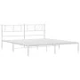 Estructura de cama de metal con cabecero blanco 183x213 cm de , Camas y somieres - Ref: Foro24-372233, Precio: 98,17 €, Descu...