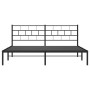 Bed frame with black metal headboard 180x200 cm by , Beds and slatted bases - Ref: Foro24-355663, Price: 121,70 €, Discount: %