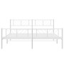 Bettgestell aus Metall mit Kopfteil und weißem Fußteil 180x200 cm von , Betten und Lattenroste - Ref: Foro24-372250, Preis: 1...