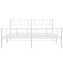 Metal bed frame with headboard and white footboard 180x200 cm by , Beds and slatted bases - Ref: Foro24-372250, Price: 111,59...