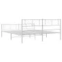 Metal bed frame with headboard and white footboard 180x200 cm by , Beds and slatted bases - Ref: Foro24-372250, Price: 111,59...