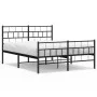 Black metal headboard and footboard bed frame 160x200 cm by , Beds and slatted bases - Ref: Foro24-355680, Price: 111,51 €, D...