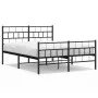 Estructura de cama cabecero y estribo metal negro 120x200 cm de , Camas y somieres - Ref: Foro24-355675, Precio: 104,98 €, De...