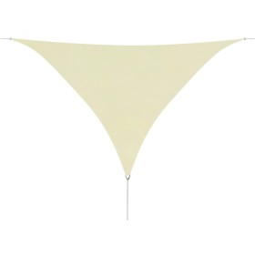 Toldo de vela triangular tela Oxford color crema 3,6x3,6x3,6 m