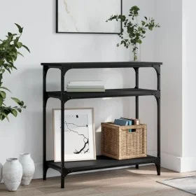 Black engineered wood console table 75x29x75 cm by , Side tables - Ref: Foro24-834040, Price: 47,89 €, Discount: %
