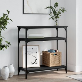 Mesa consola madera de ingeniería negra 75x29x75 cm de , Mesas auxiliares - Ref: Foro24-834040, Precio: 48,55 €, Descuento: %