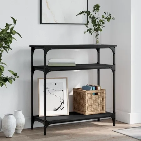 Black engineered wood console table 75x29x75 cm by , Side tables - Ref: Foro24-834040, Price: 47,89 €, Discount: %