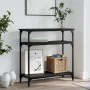Black engineered wood console table 75x29x75 cm by , Side tables - Ref: Foro24-834040, Price: 47,89 €, Discount: %