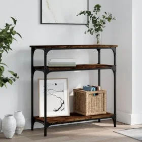 Smoked oak engineered wood console table 75x29x75 cm by , Side tables - Ref: Foro24-834042, Price: 42,99 €, Discount: %