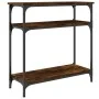 Smoked oak engineered wood console table 75x29x75 cm by , Side tables - Ref: Foro24-834042, Price: 42,99 €, Discount: %