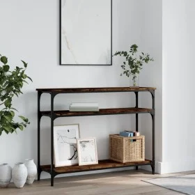 Smoked oak engineered wood console table 100x29x75 cm by , Side tables - Ref: Foro24-834037, Price: 50,93 €, Discount: %