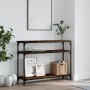Konsolentisch aus geräuchertem Eichenholzwerkstoff, 100 x 29 x 75 cm von , Seitentische - Ref: Foro24-834037, Preis: 51,43 €,...