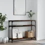 Smoked oak engineered wood console table 100x29x75 cm by , Side tables - Ref: Foro24-834037, Price: 50,93 €, Discount: %