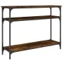 Smoked oak engineered wood console table 100x29x75 cm by , Side tables - Ref: Foro24-834037, Price: 50,93 €, Discount: %
