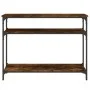 Smoked oak engineered wood console table 100x29x75 cm by , Side tables - Ref: Foro24-834037, Price: 50,93 €, Discount: %
