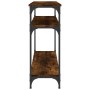 Konsolentisch aus geräuchertem Eichenholzwerkstoff, 100 x 29 x 75 cm von , Seitentische - Ref: Foro24-834037, Preis: 51,43 €,...