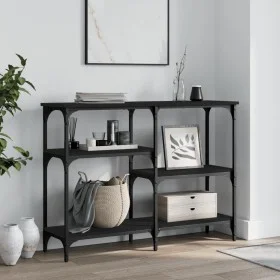 Black engineered wood console table 102x29x75 cm by , Side tables - Ref: Foro24-834080, Price: 59,40 €, Discount: %