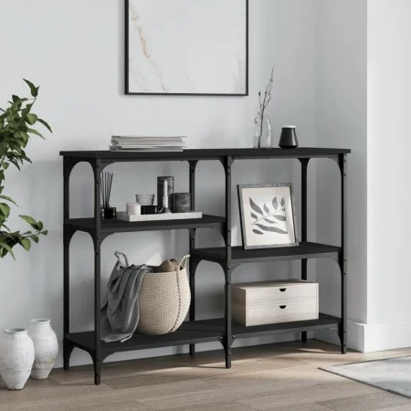 Black engineered wood console table 102x29x75 cm by , Side tables - Ref: Foro24-834080, Price: 59,40 €, Discount: %