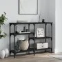 Black engineered wood console table 102x29x75 cm by , Side tables - Ref: Foro24-834080, Price: 59,40 €, Discount: %