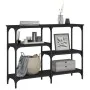 Black engineered wood console table 102x29x75 cm by , Side tables - Ref: Foro24-834080, Price: 59,40 €, Discount: %
