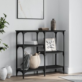 Black engineered wood console table 80x29x75 cm by , Side tables - Ref: Foro24-834075, Price: 53,72 €, Discount: %