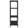 Estantería madera de ingeniería y acero negro 81x36x115 cm de , Librerías y estanterías - Ref: Foro24-835404, Precio: 49,48 €...