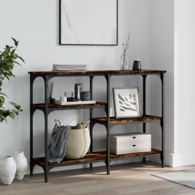 Smoked oak engineered wood console table 102x29x75 cm by , Side tables - Ref: Foro24-834082, Price: 54,73 €, Discount: %